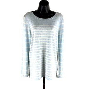 OUI  cashmere /silk blend sweater lightweight very soft comfy Med 38' chest stri